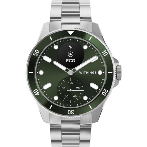 Withings ScanWatch Nova 42 mm zelena sat hibridna pametna sa EKG-om i kuci&amp;scaron;te od oksimetrom, nehrdajuceg celika Slike