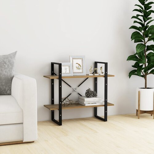 The Living Store Knjižna omara 2-nadstropna 80x30x70 cm trdna borovina - Knjižna Omara, (21437243) Cene