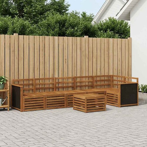  Set vanjskih sofa 6 kom. Prirodna Čvrsto drvo akacije Bijela Cijene