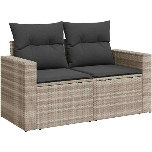 VidaXL 7-dijelni set vrtnih sofa svjetlosivi od poliratana Slike
