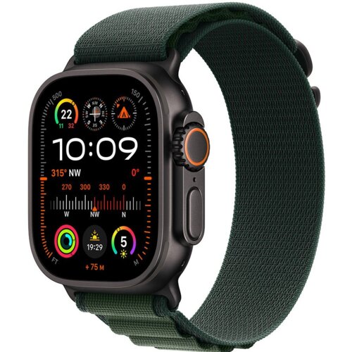 Apple Watch Ultra 2 (2024) GPS + Cellular 49mm Black TC, Dark Green Alpine Loop - Large, (MX4T3CSA) Cijene