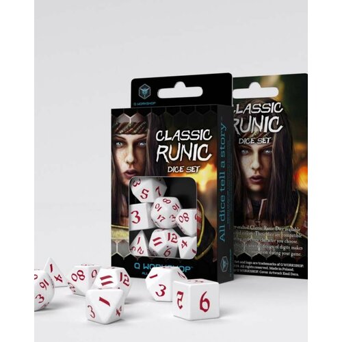 Q-Workshop kockice - classic runic white & red - dice set (7) Slike