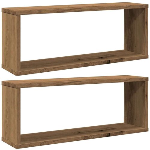  Zidne kockaste police 2 kom Artisan hrast 60x15x23 cm Slike