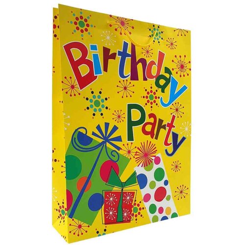 Eureka ukrasna kesa jumbo party yellow 33x45x10 cm Slike