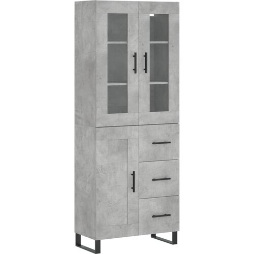 vidaXL Visoka komoda betonsko siva 69,5x34x180 cm inženirski les, (20806795) Cene