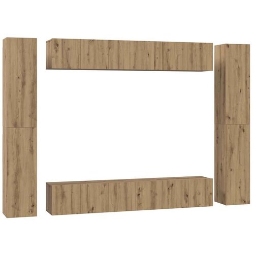  Set TV komoda s policom Zidne Ostalo s pohranom s vratima 10 pcs hrast artisan 30.5 x 30 x 90 cm Slike