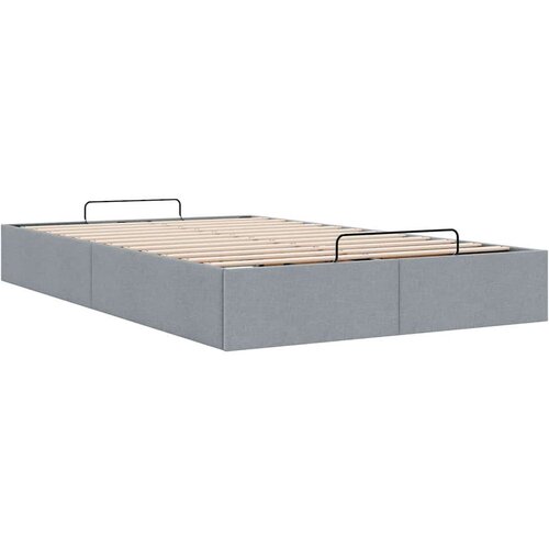 VidaXL Okvir kreveta bez madraca svjetlosivi 120 x 200 cm od tkanine Slike