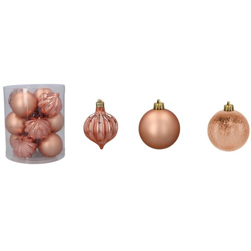 Molarem Home Set od 12 kuglica za božićno drvce &amp;ndash; 6 cm, roza Slike