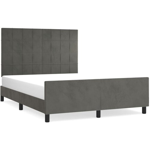 Maison Chic Posteljni okvir - Dvoposteljna postelja - Zakonska postelja brez vzmetnice temno siv 140x200 cm žamet-J12969, (21770846) Slike