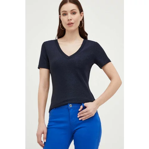 Morgan Kratka majica ženski, mornarsko modra barva