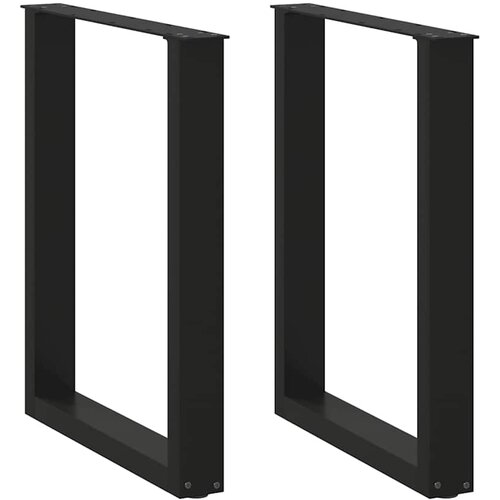VidaXL noge kavne mizice u-oblika 2 kosa črna 70x(72-73)cm jeklo Slike