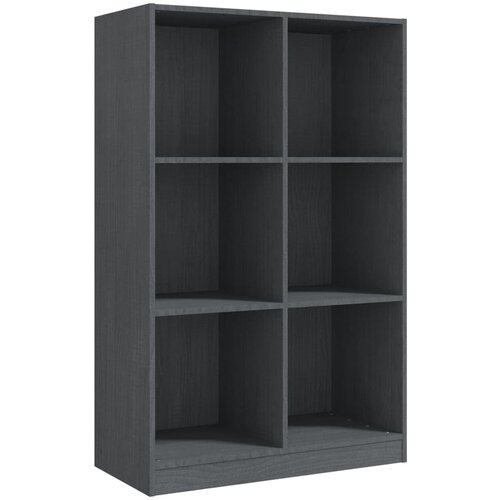VidaXL Knjižna omara siva 70x33x110 cm trdna borovina, (20705960) Slike
