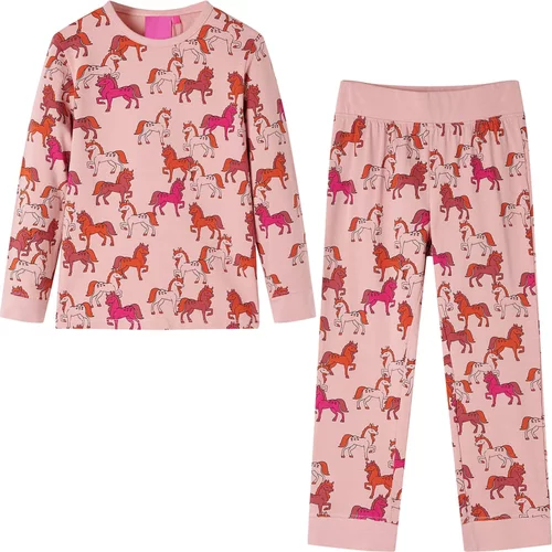  Dječja pidžama s dugim rukavima svjetloružičasta 116