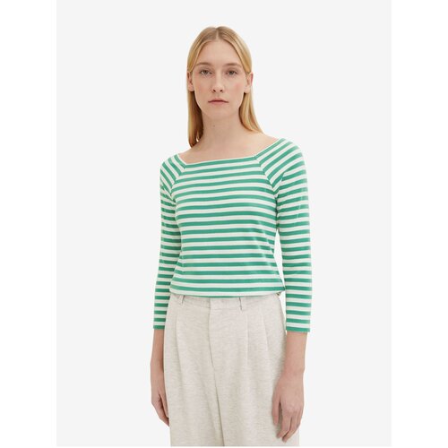 Tom Tailor Light Green Women&amp;#039;s Striped Long Sleeve T-Shirt - Women Slike