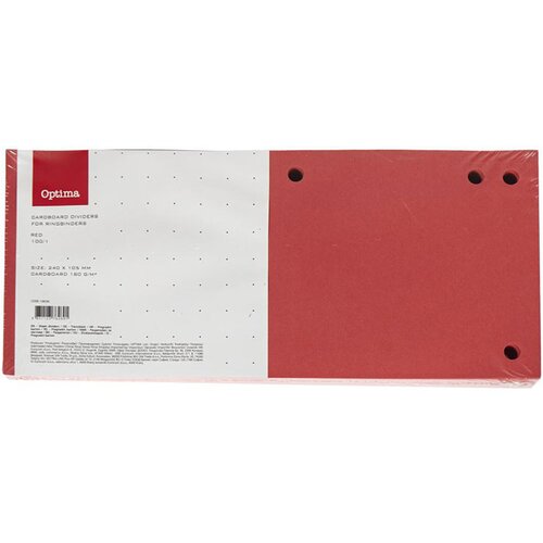 Optima Pregradni karton 240 x 105 mm, 100 kosov, rdeča Cene