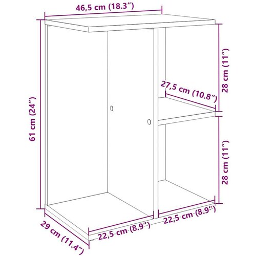 VidaXL Noćni ormarići 2kom siva sonoma 46,5x29x61cm konstruiranog drva Slike