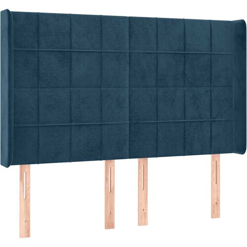  Uzglavlje s u&amp;scaron;ima tamnoplavo 147x16x118/128 cm bar&amp;scaron;unasto Slike