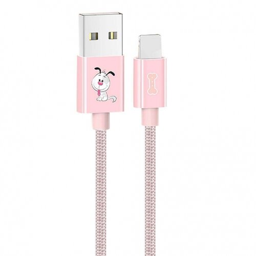 Usams podatkovni kabel SJ234 s kužkom lightning - pink Cene