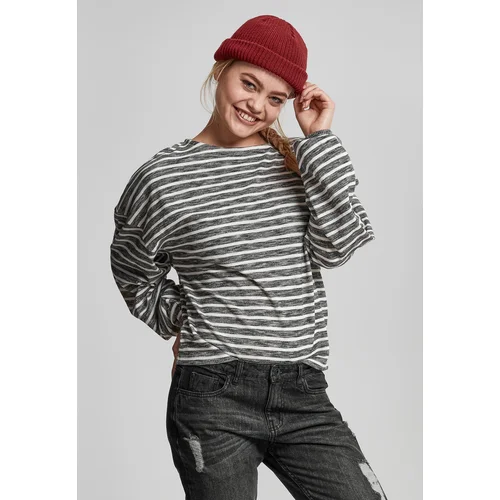 Urban Classics Women's oversize jumper with black/white stripes