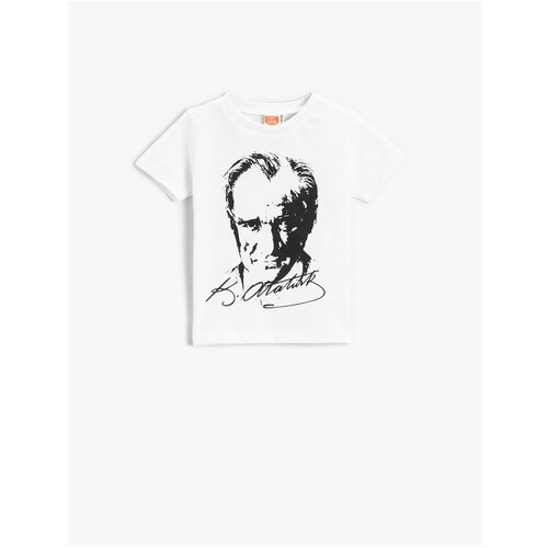 Koton Ataturk Printed T-Shirt Short Sleeve Cotton Cene
