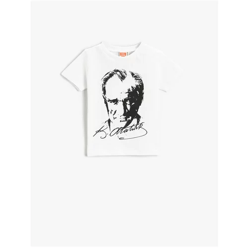 Koton Ataturk Printed T-Shirt Short Sleeve Cotton