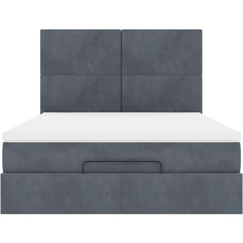 VidaXL Otomanski krevet s madracima tamnosivi 140x190 cm bar&amp;scaron;unasti Slike