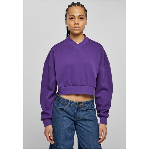 UC Curvy Ladies Cropped V-Neck realviolet Slike