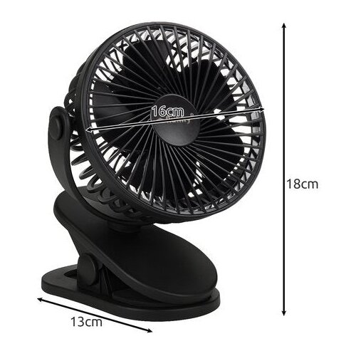 Ruhhy brezžični ventilator s sponko 1200 mAh &amp;ndash; USB-C namizni ventilator 3u1 Slike