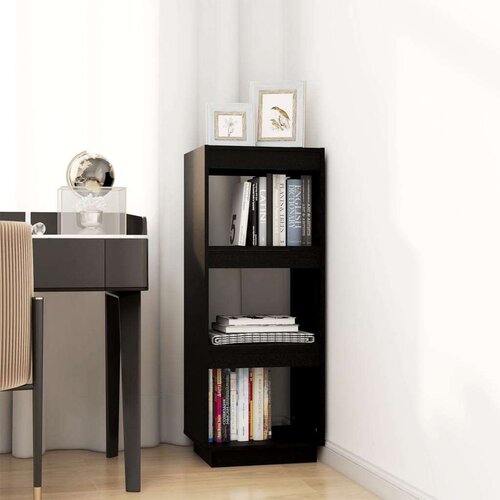 VidaXL Ormarić za knjige / sobna pregrada crni 40x35x103 cm borovina Slike