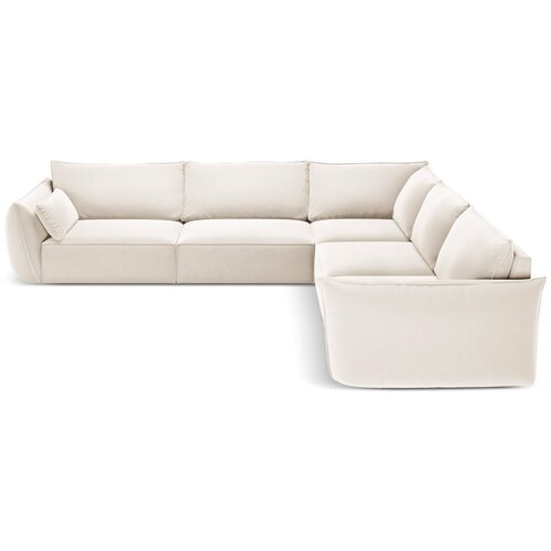 Mazzini Sofas Bež žametna kotna sedežna garnitura Vanda – Cene
