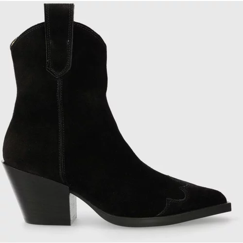 Copenhagen Kabojski škornji iz semiša CPH238 suede ženski, črna barva
