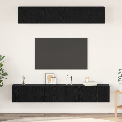 vidaXL Komplet TV omaric Drugo 5 pcs Črni hrast 80 x 30 x 30 cm Cene