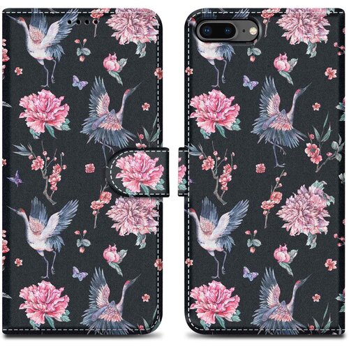 Cadorabo Ohišje, združljiv z Apple - Design Crane & Flowers št. 9 - Zaščitni pokrov z magnetnim zapiranjem, funkcijo stojala in režo za kartico, (20553411) Cene