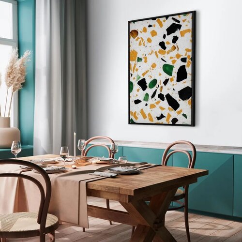  Slika - Terrazzo (1 Part) Vertical 40x60 U crnom drvenom okviru Slike