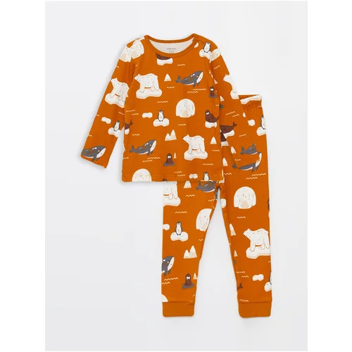 LC Waikiki Crew Neck Long Sleeve Patterned Baby Boy Pajama Set