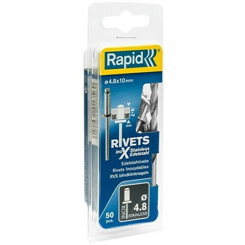 Rapid Slijepa zakovica (Nehrđajuće, Duljina zakovice: 10 mm, Promjer zakovice: 4,8 mm, 50 Kom.) Cijene