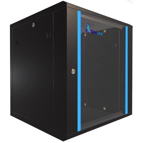 Extralink 12U 600x600 black, rackmount cabinet, wall mounted Cene