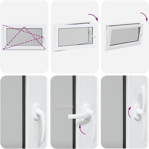  Prozor za podrum RISOR 100 x 70 cm PVC i staklo Bijela Slike
