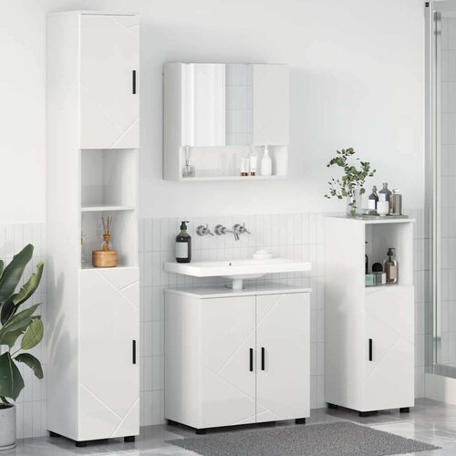 vidaXL Set namještaja za kupaonicu Zidne 4 pcs Visoko sjajno bijela Cijene