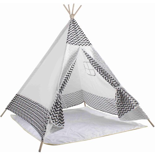 Aga4Kids Dječji indijanski &amp;scaron;ator Teepee ZigZag MR7006 - bijeli Slike