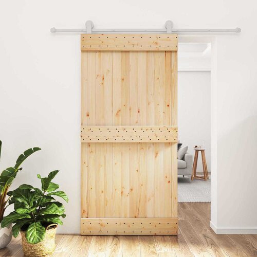  Klizna vrata Prirodna i bijela 100 x 210 cm Čvrsta borovina Cijene