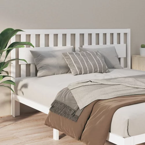  Uzglavlje za krevet bijelo 185,5x4x100 cm od masivne borovine