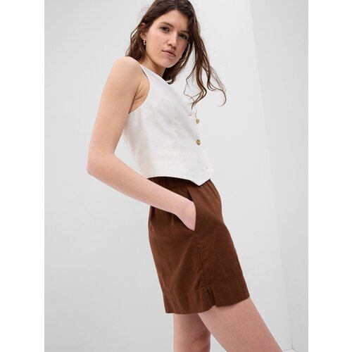 GAP Linen Shorts with Elasticated Waistband - Women Cene