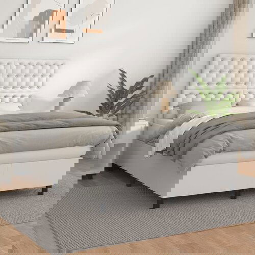 The Living Store Box spring postelja z vzmetnico bel 140x190 cm umetno usnje - Box Spring Postelja, (21503849) Slike