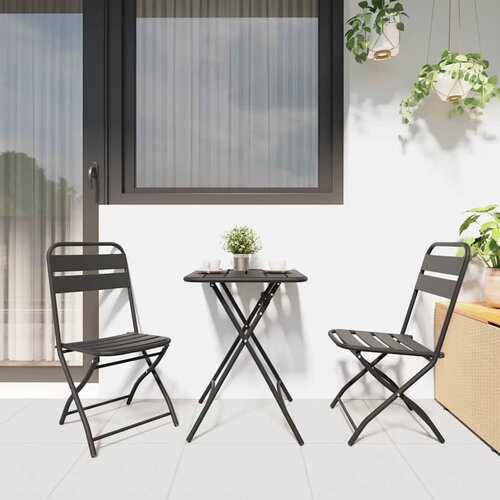 Bistro set 3 pcs Antracit Čelik Slike