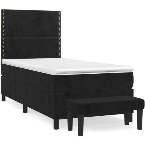 Box spring krevet s madracem crni 90x200 cm bar&amp;scaron;unasti Slike