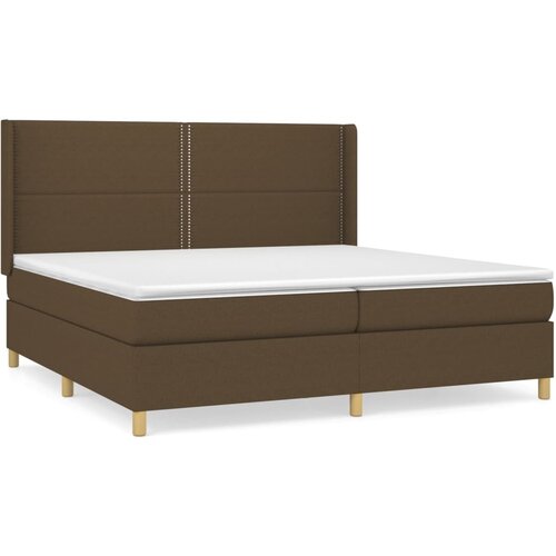 VidaXL Box spring postelja z vzmetnico temno rjav 200x200 cm blago, (20723487) Slike