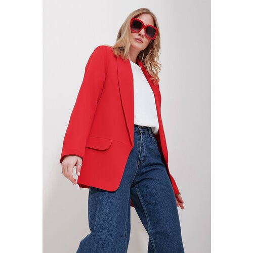Trend Alaçatı Stili Women's Red Shawl Collar Lined Jacket Slike