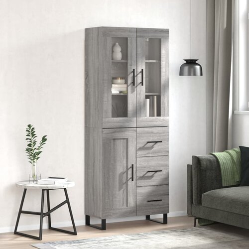 vidaXL Visoka komoda siva sonome 69 5x34x180 cm od konstruiranog drva Cijene