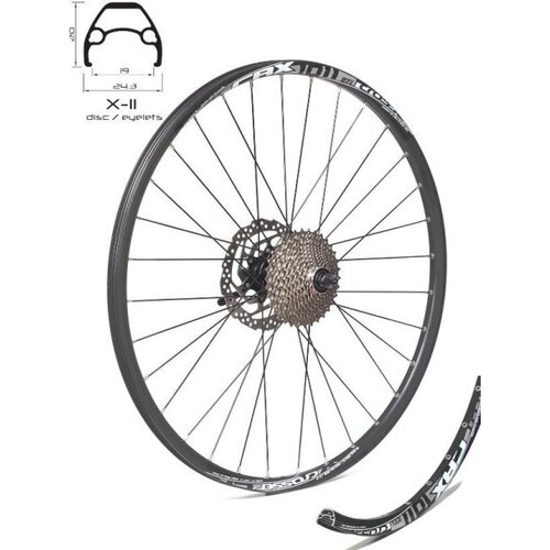 Crosser točak zadnji 27.5" x11 crni 32rupe sa glavčinom shimano i rotor asmrt10s ( 3000073 ) Cene